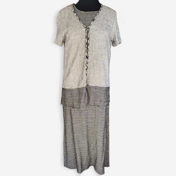 Vintage Carole Little 2pc Maxi Dress Set - Size 14 - Art Teacher Lagencore MCM - Picture 2 of 8